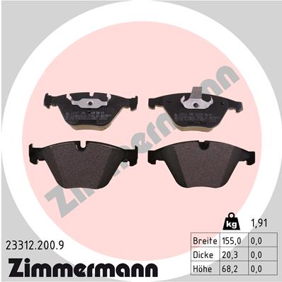 ZIMMERMANN Első fékbetét 23312.200.9_ZIM