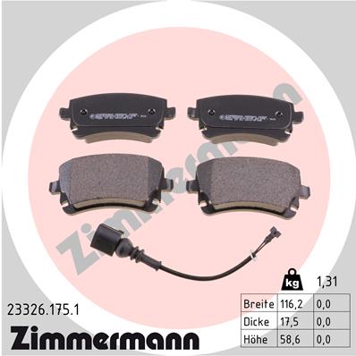 ZIMMERMANN Hátsó fékbetét 23326.175.1_ZIM