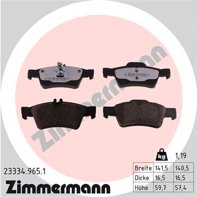 ZIMMERMANN Hátsó fékbetét 23334.965.1_ZIM