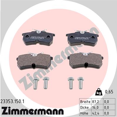 ZIMMERMANN Hátsó fékbetét 23353.150.1_ZIM