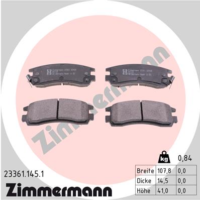 ZIMMERMANN Hátsó fékbetét 23361.145.1_ZIM