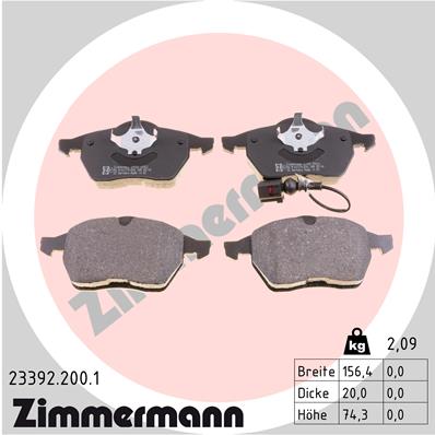 ZIMMERMANN Első fékbetét 23392.200.1_ZIM