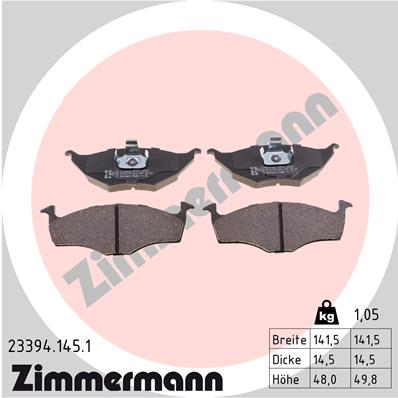 ZIMMERMANN Első fékbetét 23394.145.1_ZIM