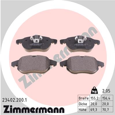 ZIMMERMANN Első fékbetét 23402.200.1_ZIM