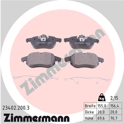 ZIMMERMANN Első fékbetét 23402.200.3_ZIM