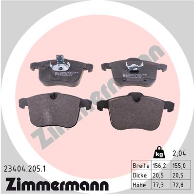 ZIMMERMANN Első fékbetét 23404.205.1_ZIM