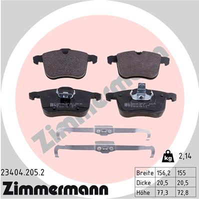 ZIMMERMANN Első fékbetét 23404.205.2_ZIM