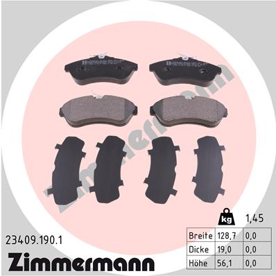 ZIMMERMANN Első fékbetét 23409.190.1_ZIM