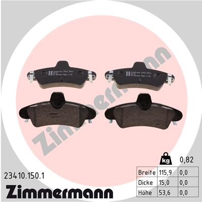 ZIMMERMANN Hátsó fékbetét 23410.150.1_ZIM