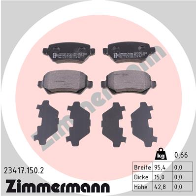 ZIMMERMANN Hátsó fékbetét 23417.150.2_ZIM