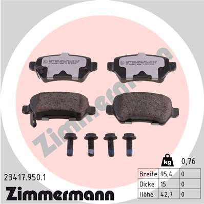 ZIMMERMANN Fékbetét, mind 23417.950.1_ZIM