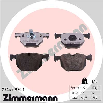 ZIMMERMANN Hátsó fékbetét 23447.970.1_ZIM