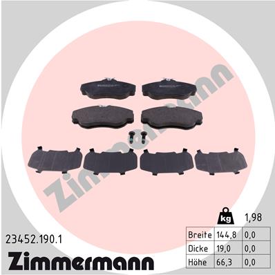 ZIMMERMANN Első fékbetét 23452.190.1_ZIM