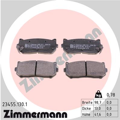 ZIMMERMANN Hátsó fékbetét 23455.130.1_ZIM