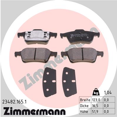 ZIMMERMANN Hátsó fékbetét 23482.165.1_ZIM