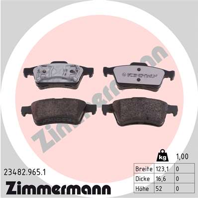 ZIMMERMANN Hátsó fékbetét 23482.965.1_ZIM