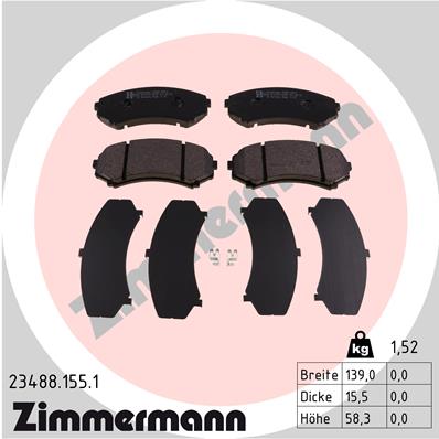 ZIMMERMANN Első fékbetét 23488.155.1_ZIM