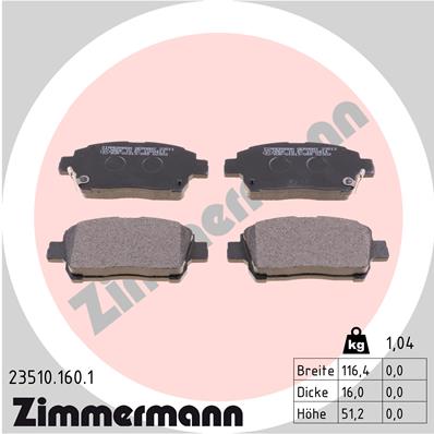 ZIMMERMANN Első fékbetét 23510.160.1_ZIM