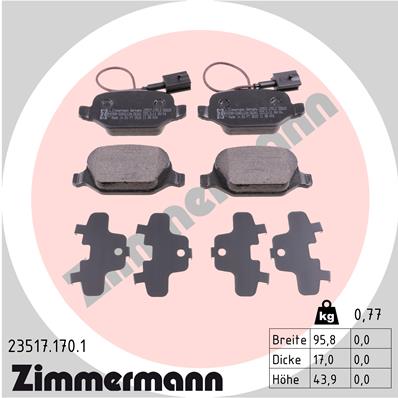 ZIMMERMANN Hátsó fékbetét 23517.170.1_ZIM