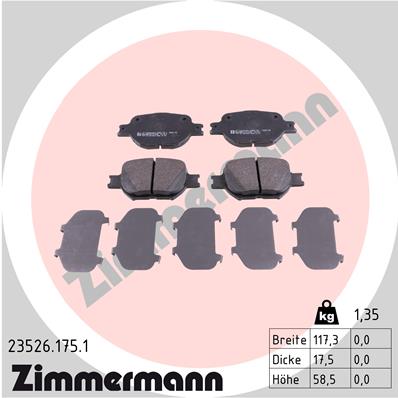 ZIMMERMANN Első fékbetét 23526.175.1_ZIM