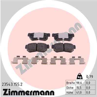 ZIMMERMANN Hátsó fékbetét 23543.155.2_ZIM