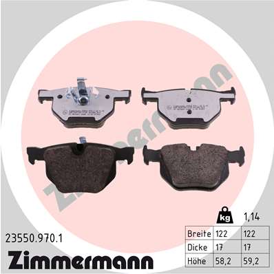 ZIMMERMANN Fékbetét, mind 23550.970.1_ZIM