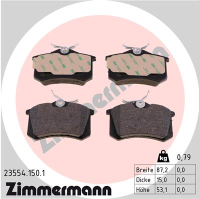 ZIMMERMANN Hátsó fékbetét 23554.150.1_ZIM