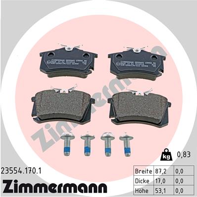 ZIMMERMANN Hátsó fékbetét 23554.170.1_ZIM