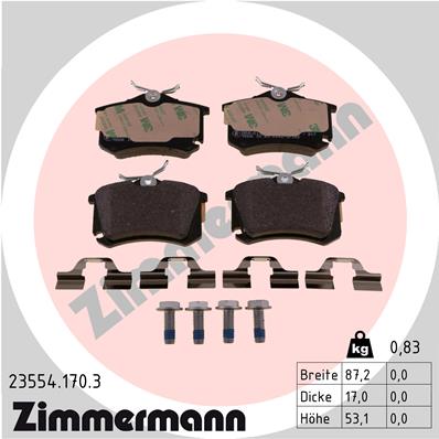 ZIMMERMANN Hátsó fékbetét 23554.170.3_ZIM