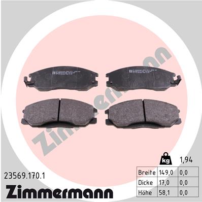 ZIMMERMANN Első fékbetét 23569.170.1_ZIM