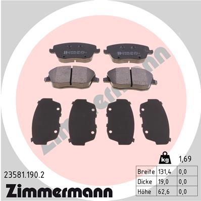 ZIMMERMANN Első fékbetét 23581.190.2_ZIM