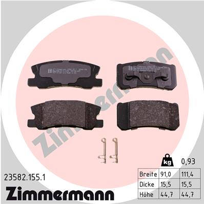 ZIMMERMANN Hátsó fékbetét 23582.155.1_ZIM