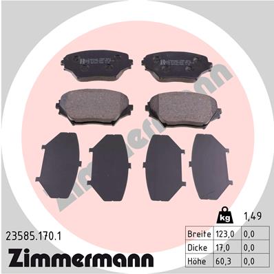 ZIMMERMANN Első fékbetét 23585.170.1_ZIM