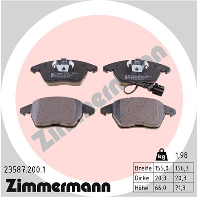 ZIMMERMANN Első fékbetét 23587.200.1_ZIM