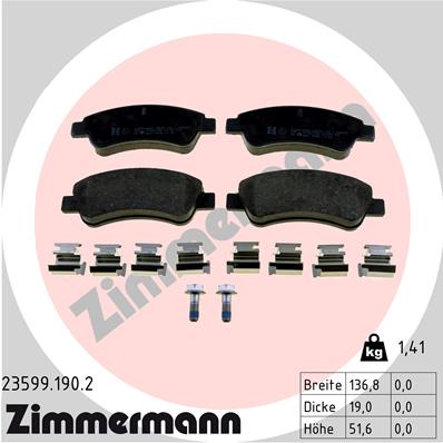 ZIMMERMANN Első fékbetét 23599.190.2_ZIM