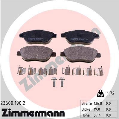 ZIMMERMANN Első fékbetét 23600.190.2_ZIM