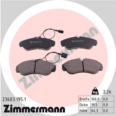 ZIMMERMANN Első fékbetét 23603.195.1_ZIM