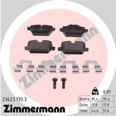 ZIMMERMANN Hátsó fékbetét 23623.170.3_ZIM