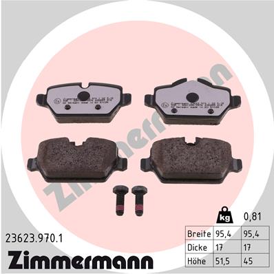 ZIMMERMANN Hátsó fékbetét 23623.970.1_ZIM