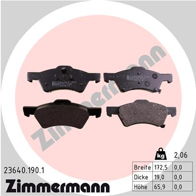 ZIMMERMANN Első fékbetét 23640.190.1_ZIM