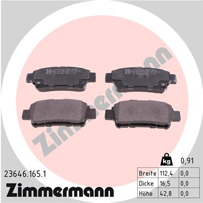 ZIMMERMANN Hátsó fékbetét 23646.165.1_ZIM