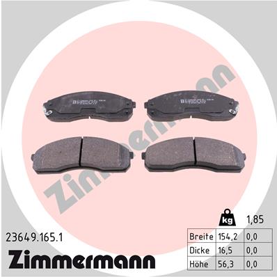 ZIMMERMANN Első fékbetét 23649.165.1_ZIM