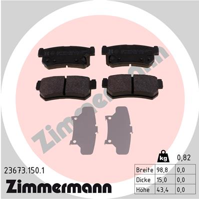 ZIMMERMANN Hátsó fékbetét 23673.150.1_ZIM