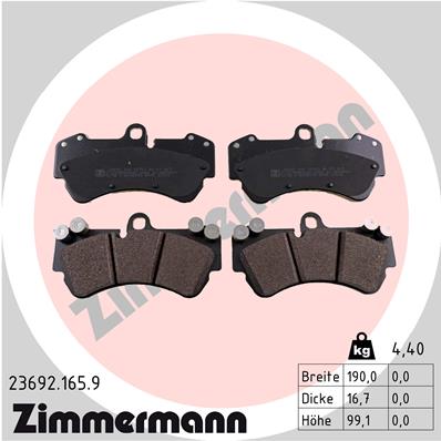 ZIMMERMANN Első fékbetét 23692.165.9_ZIM