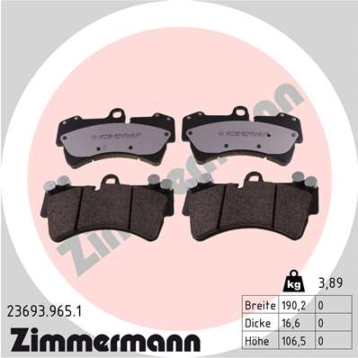 ZIMMERMANN Fékbetét, mind 23693.965.1_ZIM