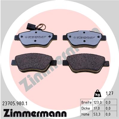 ZIMMERMANN Első fékbetét 23705.980.1_ZIM