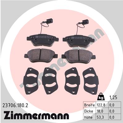 ZIMMERMANN Első fékbetét 23706.180.2_ZIM