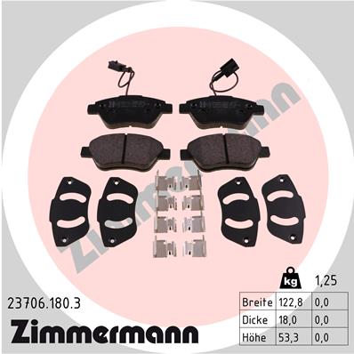 ZIMMERMANN Első fékbetét 23706.180.3_ZIM