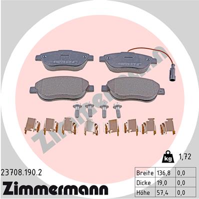 ZIMMERMANN Első fékbetét 23708.190.2_ZIM