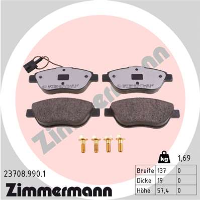 ZIMMERMANN Fékbetét, mind 23708.990.1_ZIM